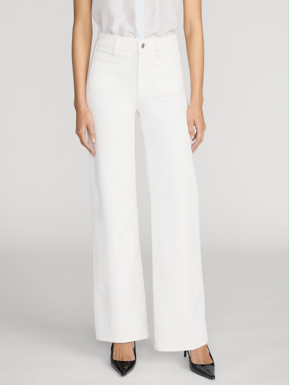 Frame Le Slim Palazzo Modernist Pocket Wide Leg Women's Jeans Au Natural NWT 29 - Picture 2 of 5